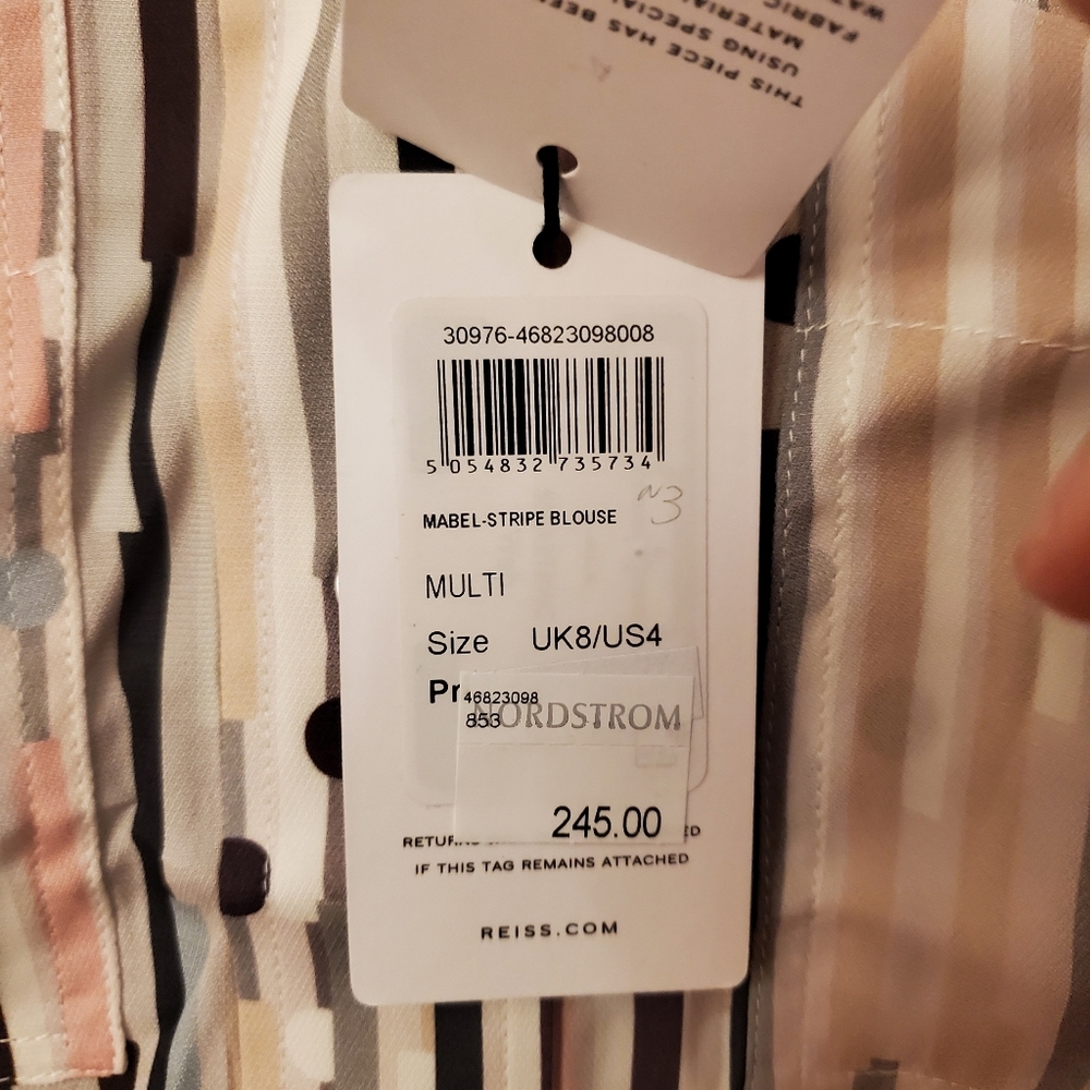 Reiss Mabel Stripe Button-up Shirt in Multi at Nordstrom, Size 4 - Picture 6 of 6